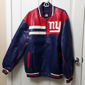 Ny Giants faux leather jacket.Mens large.